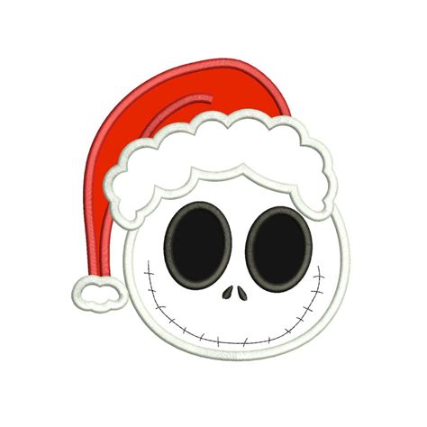 Smiling Face Jack Skellington Christmas Applique Design