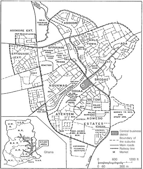 Map of Koforidua, Ghana (source: Town and Country Planning Department ...