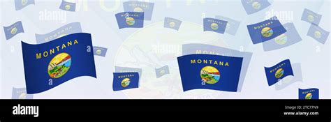 Montana flag-themed abstract design on a banner. Abstract background ...