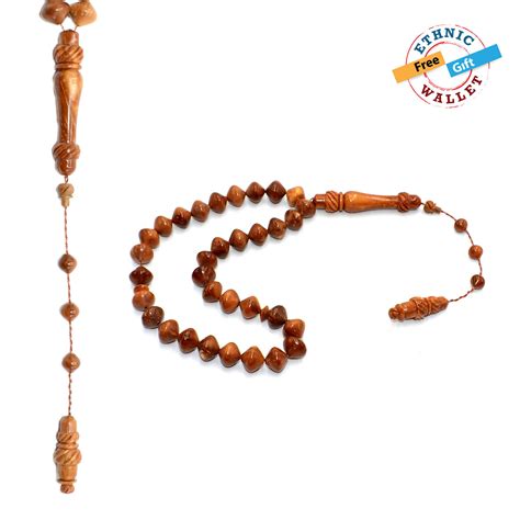 WOOD SERIES Istanbul Embroided Kuka 10 Mm 33 Beads Worry Beads