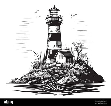 Lighthouse On Coast Line Cut Out Stock Images And Pictures Alamy