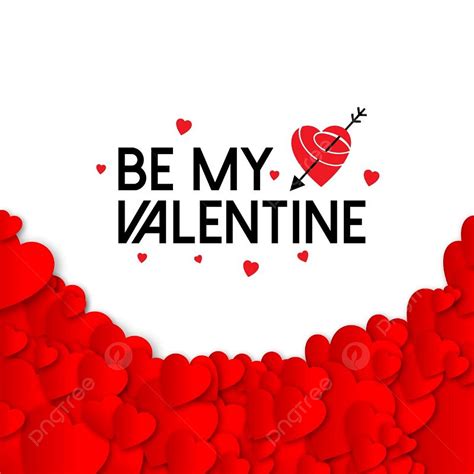 Red Heart Frame Vector Png Images Be My Valentine Typographic With Red