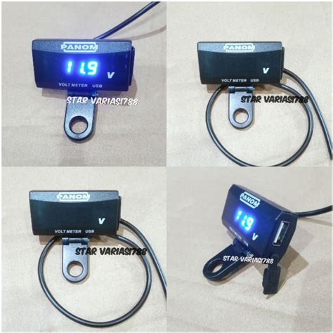 Jual Voltmeter Aki Volt Meter Digital Plus Breket Spion Plus Charger