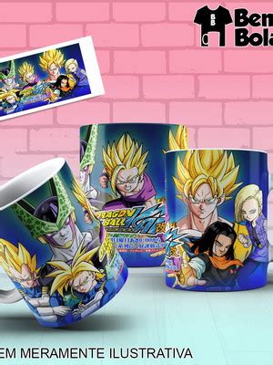 Caneca Dragon Ball Z Goku Gohan Trunks Goten Nuvem Elo7