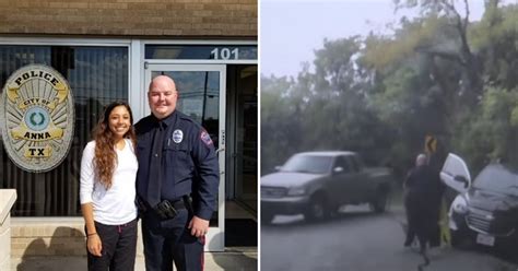 Hero Police Officer Saves Woman S Life On Blind Curve When Truck Comes