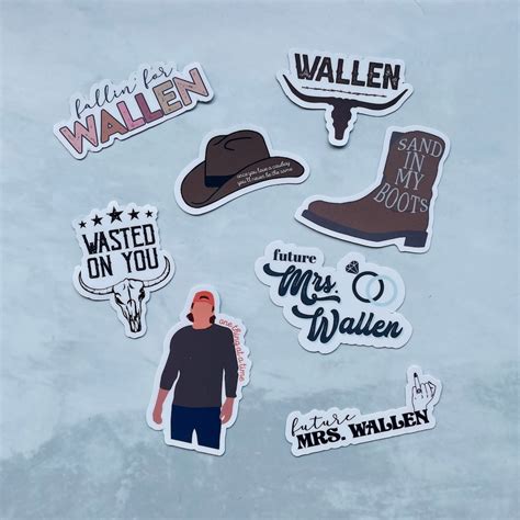 Wallen Sticker Pack Morgan Wallen Stickers Country Music Weatherproof