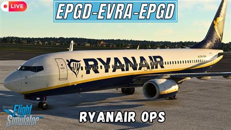 MSFS LIVE PMDG 737 800 Ryanair Real Life OPS Gdansk To Riga