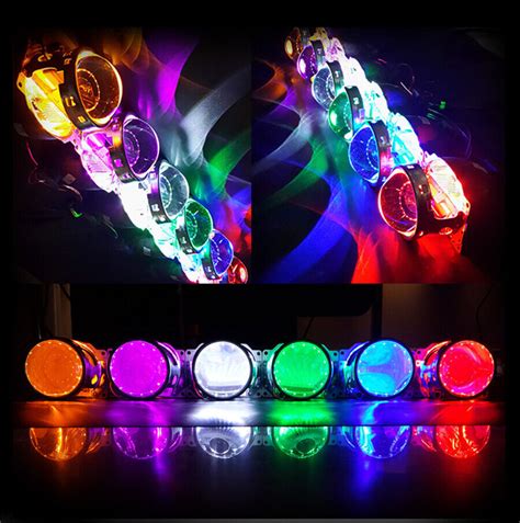 Pair RGB LED Devil Eyes Bluetooth Control Demon Eye For Car Headlight