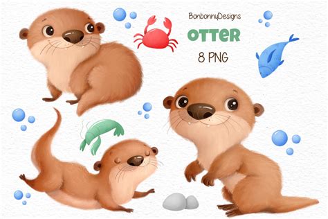 Watercolor Otter Clipart Bundle Otter Png Clip Art Library