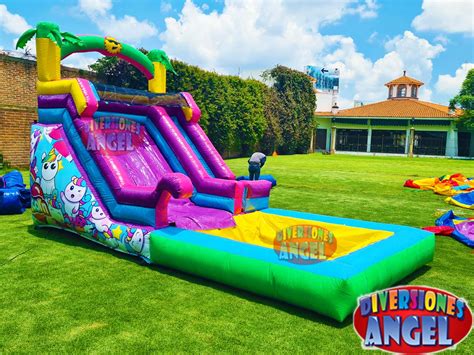 Venta De Brincolines Semi Tobogan Acuatico Unicornio