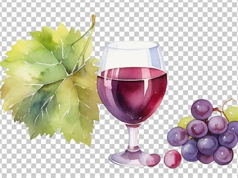 Ilustra O De Aquarela Copo De Vinho Tinto Psd Premium