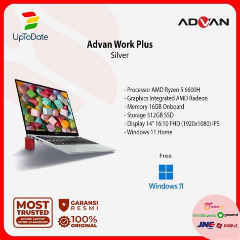 Jual Laptop Advan Workplus Amd Ryzen H Gb Gb Fhd W