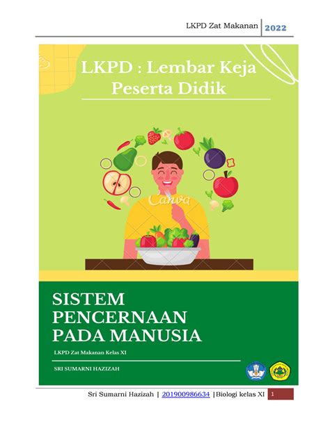 Lkpd Zat Maknan Lkpd Zat Makanan Lembar Kerja Peserta Didik