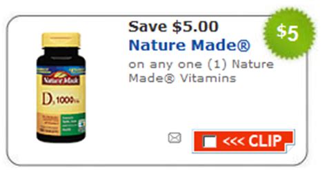 $5/1 Nature Made Vitamins Printable Coupons + Walgreens BOGO Sale