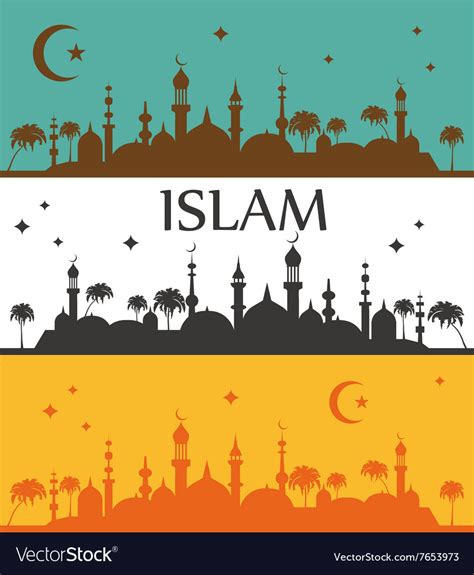 Islam banner muslim culture Royalty Free Vector Image