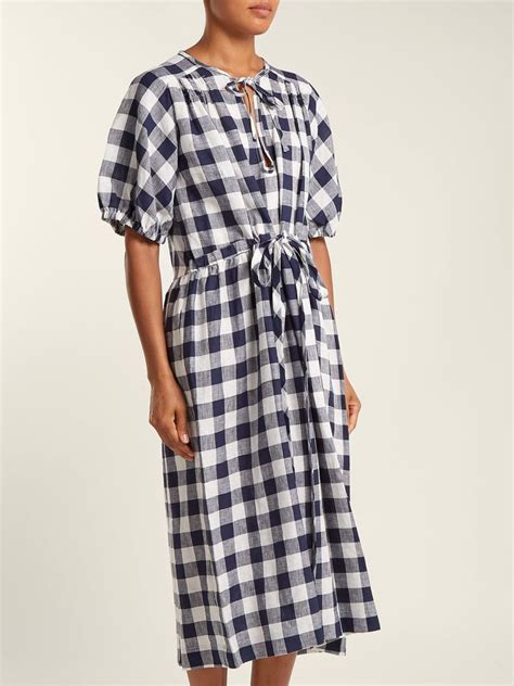 Nellie Gingham Linen Dress Lee Mathews £275 Matchesfashion Com