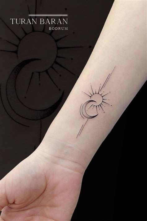 Sun moon tattoo fineline – Artofit