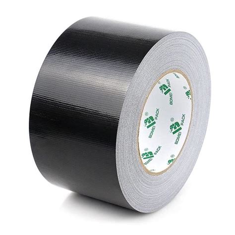 BOMEI PACK Unil Ruban Adhésif Toilé Noir Heavy Duty Duct Tape 75mm x