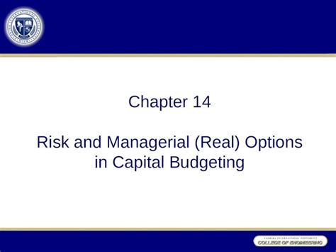 Ppt Chapter Risk And Managerial Real Options In Capital