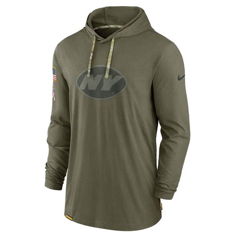 Mens New York Jets Nike Olive 2022 Salute To Service Tonal Pullover Hoodie