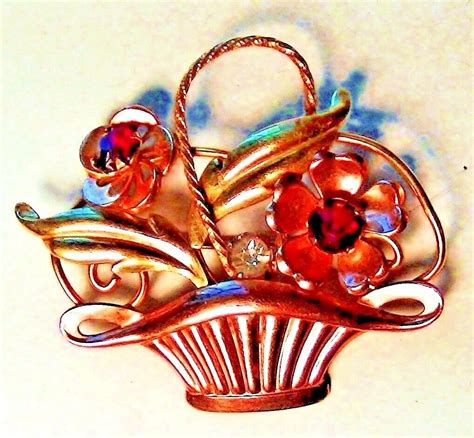 Vintage Antique Van Dell Art Deco Flower Basket 12k Y Gem