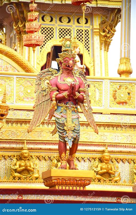 Garuda Statue In Park Mythical Creatures Bangkok Thailand