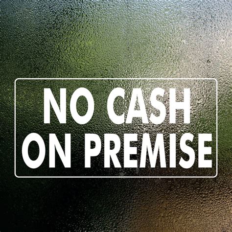 No Cash on Premise Sign Sticker No Cash on Premise - Etsy Australia