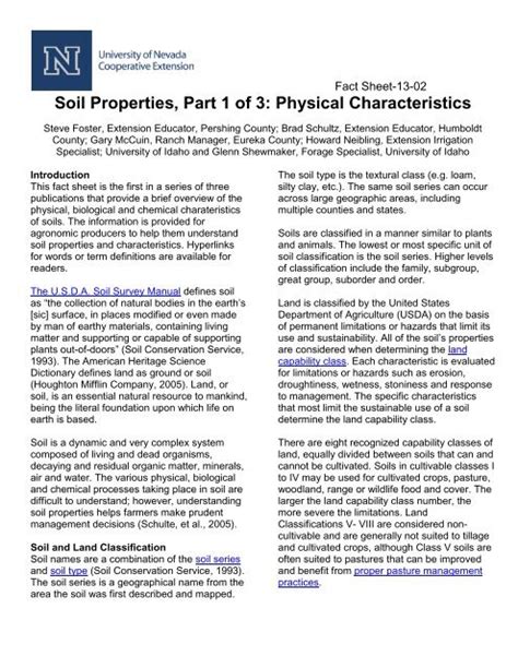 Soil Properties Part 1 Of 3 Physical Characteristics University Of