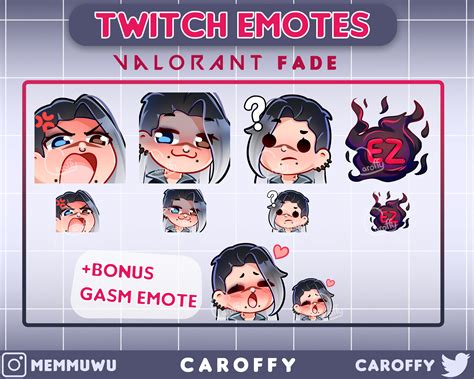 Cute Valorant Fade Emotes Twitch Discord Youtube Etsy Nederland