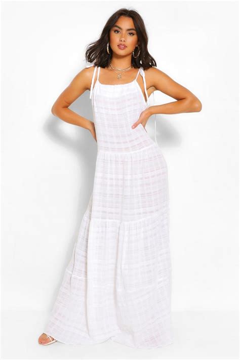 Cheesecloth Tiered Maxi Dress Boohoo