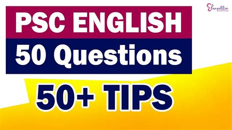 PSC ENGLISH 50 QUESTIONS 50+ TIPS - YouTube 