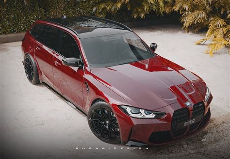 Crimson BMW M3 Touring Looks Ready To Keep Us Posh Yet Unofficial