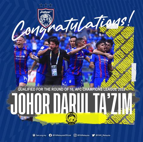 FA Malaysia On Twitter Tahniah Johor Darul Ta Zim Layak Ke Pusingan