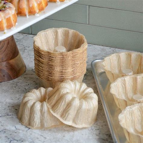 50 Disposable Grease Proof Mini Bundt Cake Molds For Baking Pound