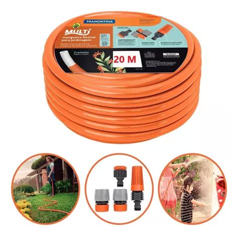 Mangueira Multi Em Pvc 3 Camadas 20m Laranja Tramontina Parcelamento