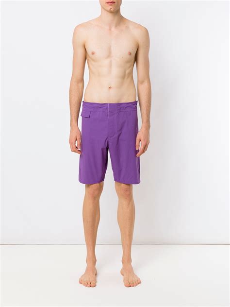 Amir Slama Mid Rise Swim Shorts Purple Farfetch