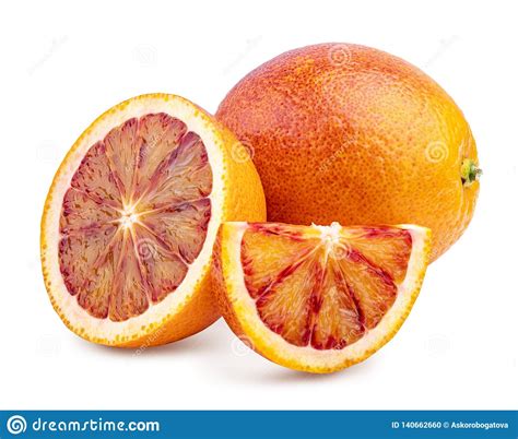 Sicilian Bloody Orange Isolated On White Background Stock Photo Image