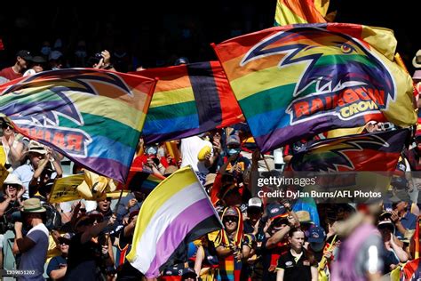 Adelaide Crows Fans Celebrate A Goal During The 2022 Aflw Grand Final