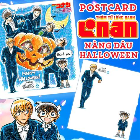 Postcard Conan N Ng D U Halloween Postcard Anime Manga Th M T L Ng