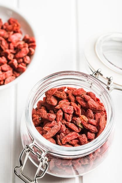 Premium Photo | Dried goji berries in jar