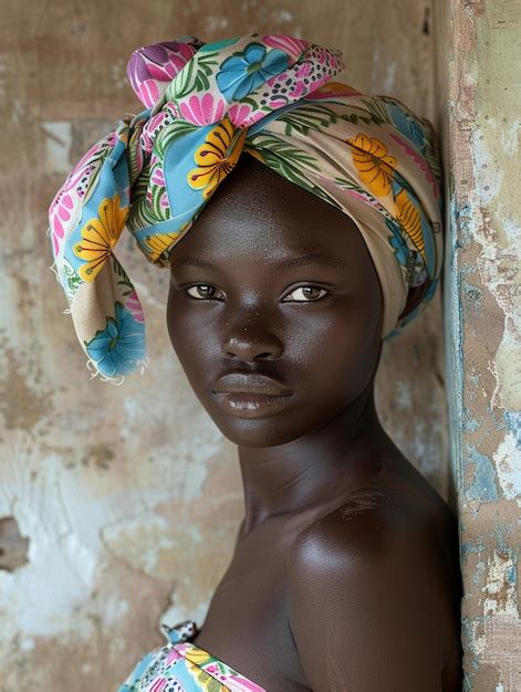 Premium Photo African Woman In A Turban Traditional Clothing And Interior A Girl With Jewelry