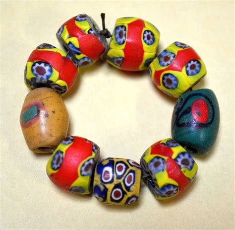 Antique Venetian Millefiori Beads W Venetian Antique Eye Beads African