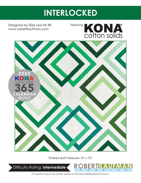 Interlocked – KONA Cotton Solids – Pattern – Fabric Utopia