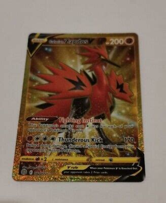 Galarian Zapdos V Brilliant Stars Gold Holo Pok Mon Tcg Ebay