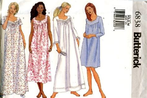 Butterick 6838 Easy Misses Nightgowns 3 Lenghts Sz 6 14 Uncut Ff