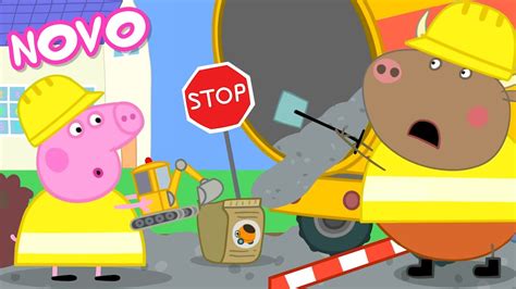 Peppa Pig Português Brasil A Nova Estrada do Sr Touro NOVO Contos