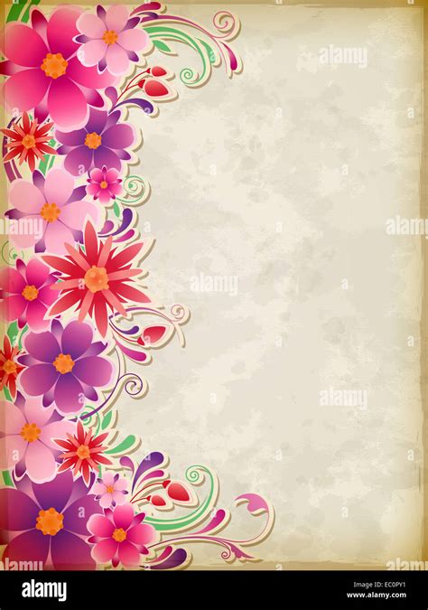 Vintage background with pink flowers Stock Photo - Alamy