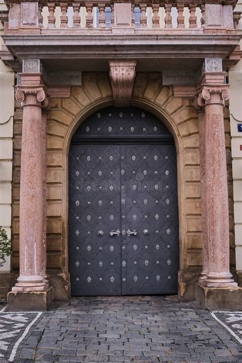 Medieval Fortress Old Castle Closed Big Metal Doors Vintage Gates