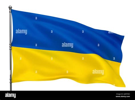 Waving Ukrainian Flag Isolated Over White Background Stock Photo Alamy