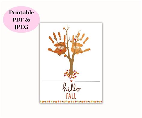 Hello Fall Handprint Art Handprint Craft Art Toddler Craft Etsy